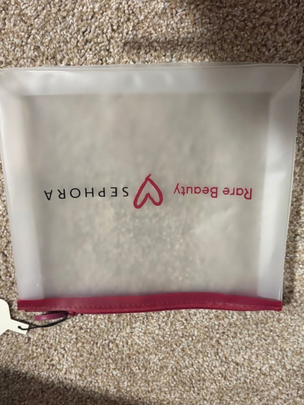Sephora x Rare Beauty Makeup Pouch Frosted Zip Cosmetic Bag NWT